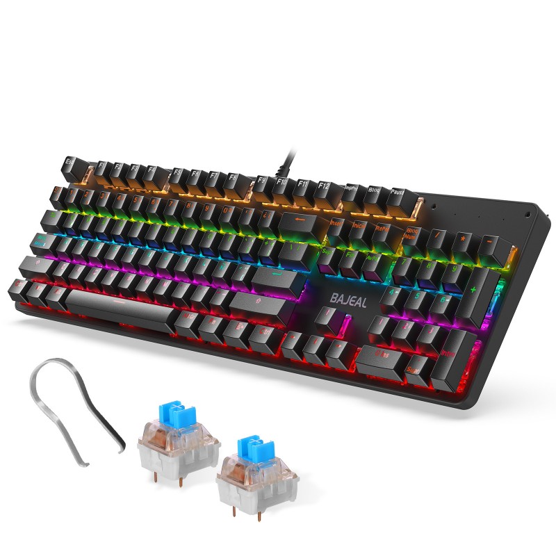 Spot Spanish 104 key wired mechanical keyboard game green axis plug-in axis Amazon express cross-border