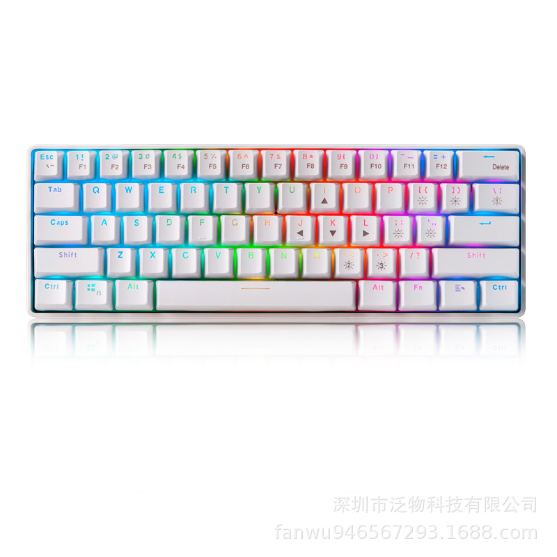 61 key mechanical keyboard green axis USB game office RGB Bluetooth 2.4G electronic games wireless mini keyboard 