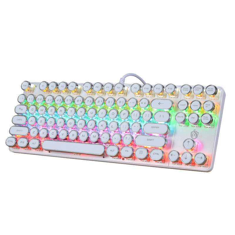 Cross border direct supply metal panel punk mechanical keyboard 87 key green axis game competitive office notebook Amazon