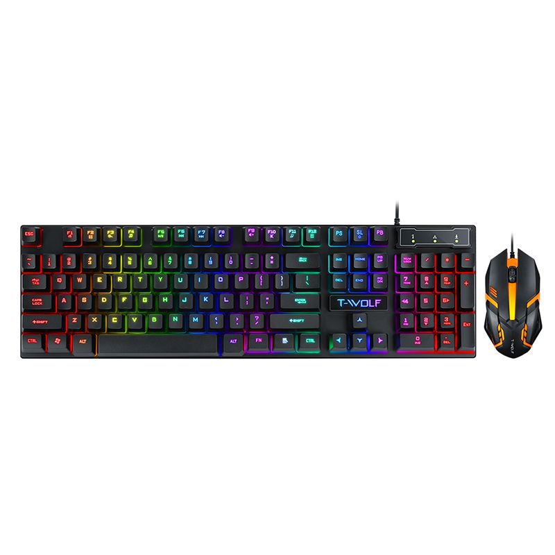 Thunder wolf tf200 game keyboard USB suspended mechanical handle wired game keyboard and mouse suit cross border Amazon